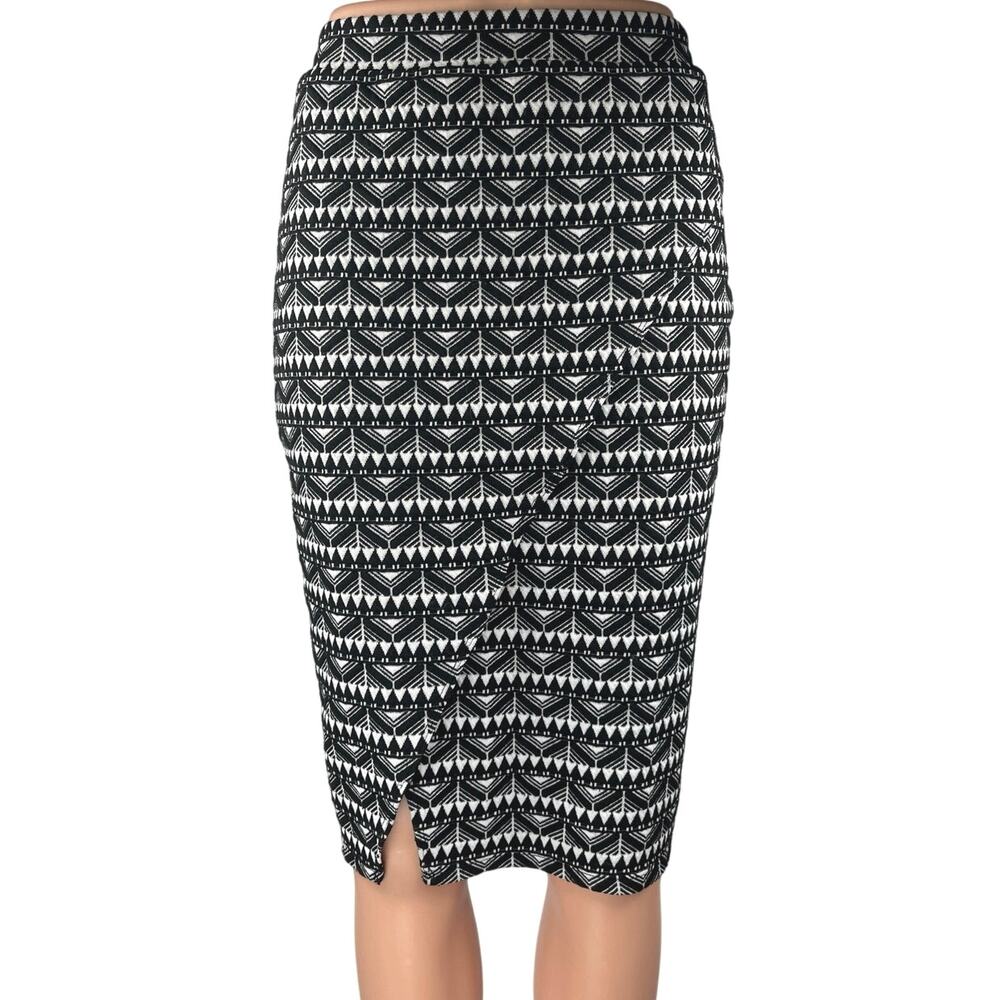 Joe B by Joe Benbasset Black White High Waist Abstract Pencil Mini Skirt Size S